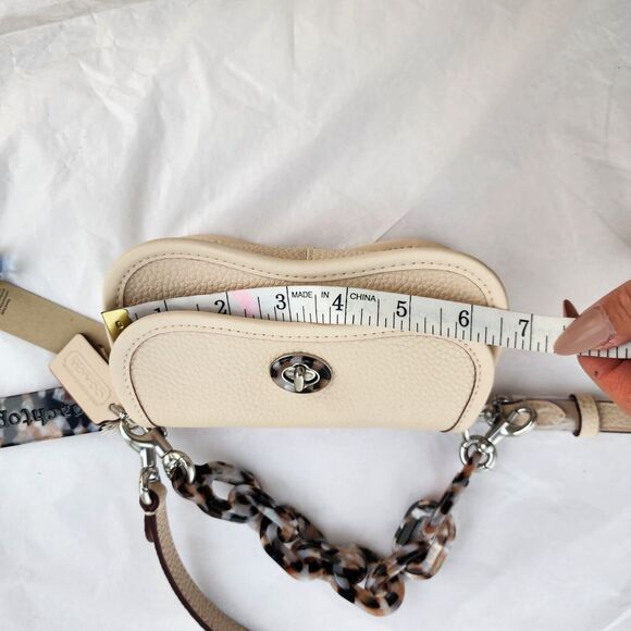 Coach Wavy Dinky Bag Crossbody Cream Pebbled Coachtopia Genuine Leather NWT Mini - Picture 8 of 10